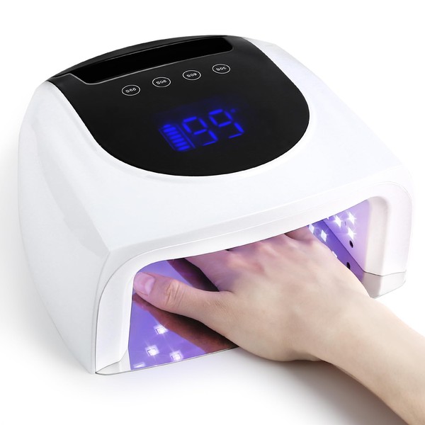 Linssy Lámpara de uñas inalámbrica LED UV de 96 W,