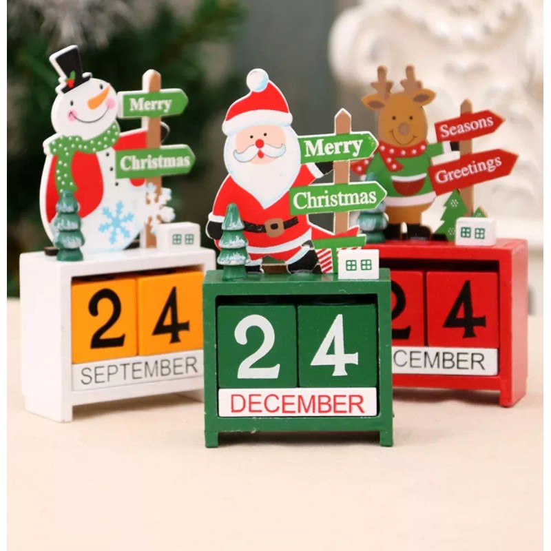 Christmas-Online Calendario Adorno Navideño Madera Escritorio Hogar + Regalo