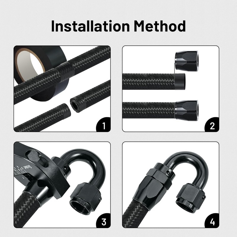 EVIL ENERGY 8AN Fuel Line Kit, 8AN Hose Nylon Braided