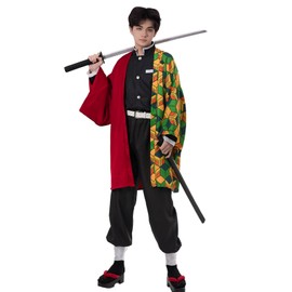 Nuoqi Giyuu Tomioka Cosplay Giyuu Cosplay Giyu Tomioka Full Uniform for Kids 6-7