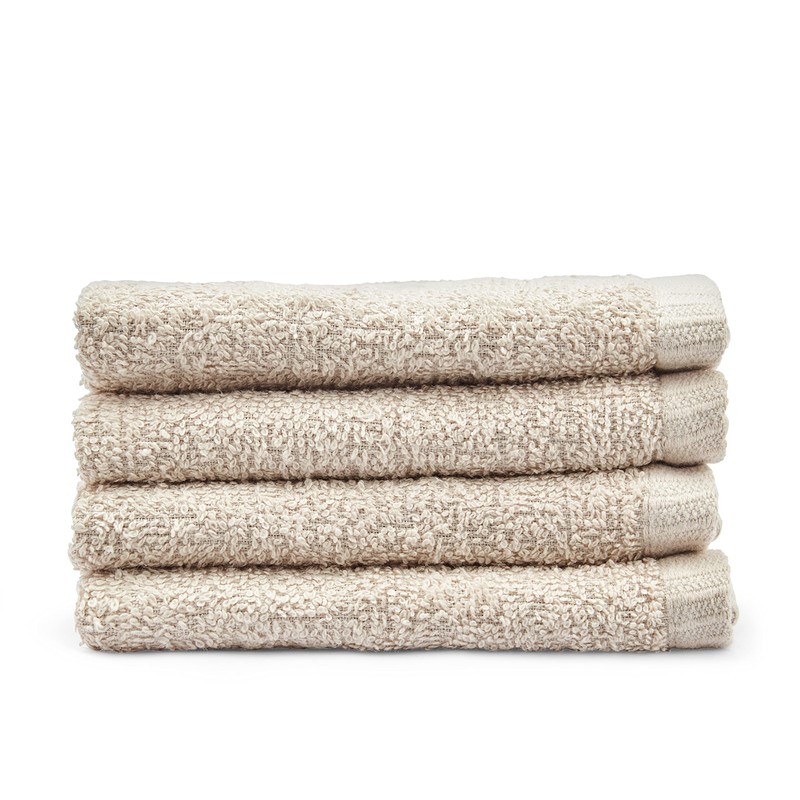 Catherine Lansfield Quick Dry Cotton Face Cloth 4 Pack Natural