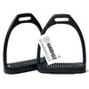 AMIDALE SPORTS ALUMINUM LIGHT WEIGHT STIRRUPS HORSE RIDING WITH TREADS 4.75" BLACK