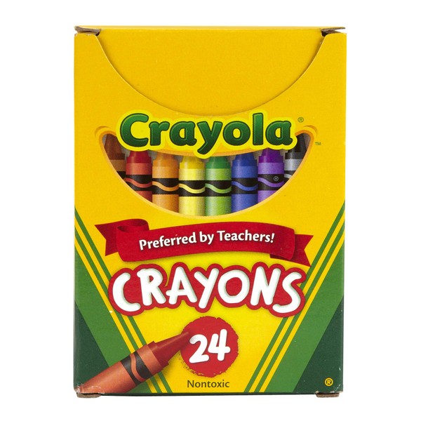 Binney & Smith Crayola(R) Standard Crayon Set, Lift-Lid Box, Assorted Colors, Box Of 24