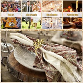 Zwenjuan Serviettenringe Gold,12 Stück Elegante Metall Serviettenring Ringe Blätter Serviettenhalter,Servietten Schnallen,Napkin Rings für Hochzeit,Weihnachten,Familientreffen,Tischdekoration