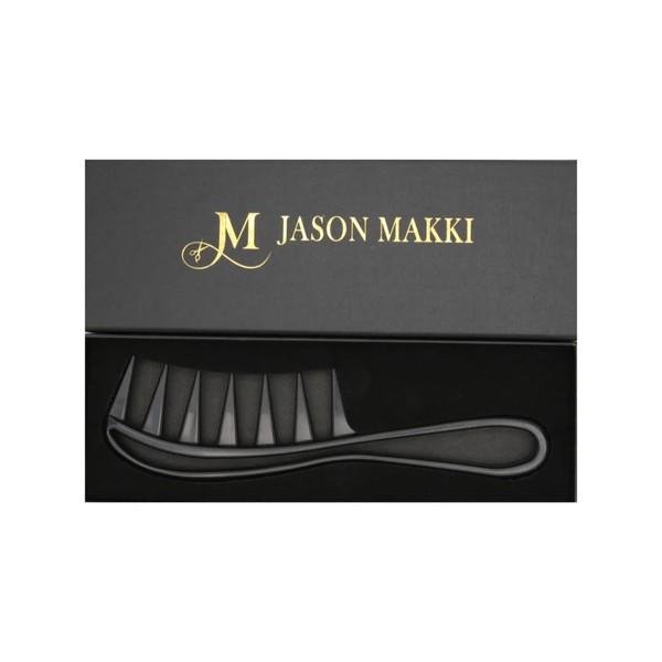 JASON MAKKI Hair Styling Comb - Wide-tooth Comb With Beautiful PackagBlack
