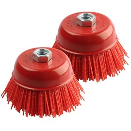 DUZEPA Cup Brush Angle Grinder, 2 Pcs Ball Head Grinder, 3in Nylon Brush Angle, Nylon Cup Drill, for Removing Rust