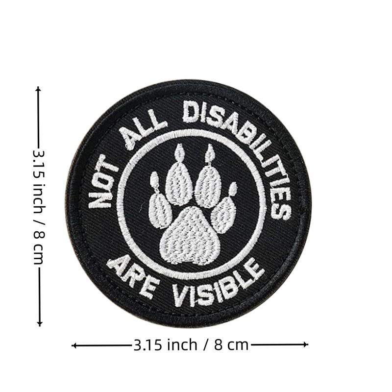 Service Dog Patch, Not All Disabilities are Visible Embroidered Dog