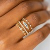LUCSUL Dainty Gold Rings Set for Womem 14K Gold Plated