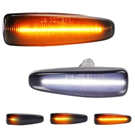 GSOWO Upgraded 2 PCS Sequential Switchback Front LED Side Marker Lights for Mitsubishi Lancer Evo X Mirage Outlander Sport, Smoked Lens Amber Color Side Fender Marker Lamps