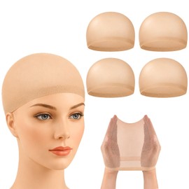 4 Pieces Wig Caps Breathable Ultra-thin Stretchy WigCap Stocking for Wigs