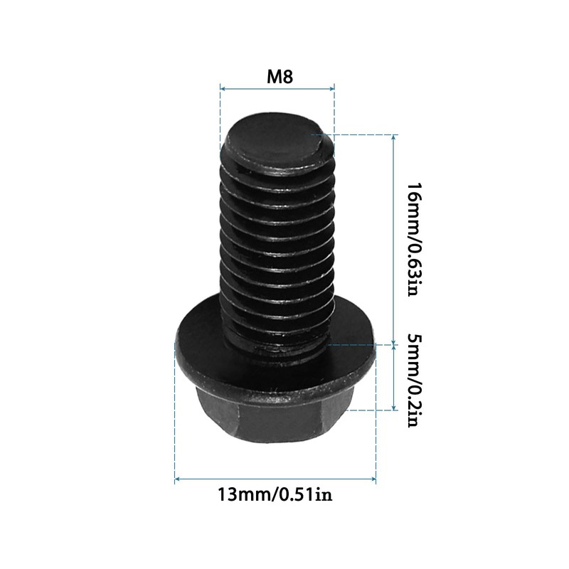 QUARKZMAN M8 x 16 mm Left Hand Thread Screw x