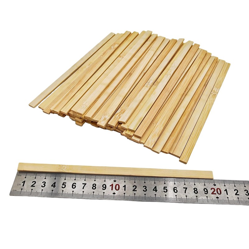Anktily 100 Pieces Long Natural Bamboo Sticks, 0.9cm x 0.3cm,
