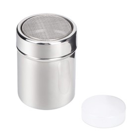 Icing Sugar Shaker, 100 ml Cocoa Shaker, Sugar Shaker, Sugar Strainer, Cocoa Sieve, Stainless Steel Pastry Moulds, Powder Sugar Sieve, Coffee Dispenser for Home Kitchen BBQ