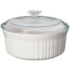 CorningWare French White 7-Pc Ceramic Bakeware Set with Lids Chip