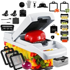 ELOQUE vegetable chopper 26-in-1, Onion Mincer, Cutter, Dicer, Egg Slicer with Container, French Fry Cutter Potatoe Slicer, Home Essentials & Kitchen Gadgets, mandoline slicer