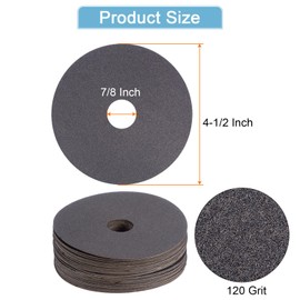 HARFINGTON 25PCS Silicon Carbide Resin Fiber Grinding and Sanding Discs 4-1/2" x 7/8" Center Hole 120 Grit Fiber Abrasive Discs for Grinding Polishing