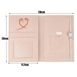 Felt Maternity Log Cover with Compartments German Maternity Log Bag Cover for Storing Ultrasound Pictures and Vaccination Certificate etc. Sweet Gift for Pregnant Women and Future Mothers