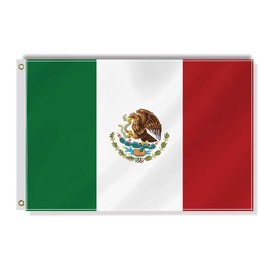 Mexico Small Flag,12×18 Inch Two Layer Fabric Small Banner,1×1.5 FT Mexican Nautical Decor,Mini Digital Printed 150D Polyester Banner With Brass Grommet