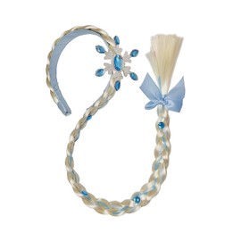 Niumowang Mädchen Perücken Haarteil, Haarreif Zopf, Langhaar Perücke Zöpfe für Mädchen, kinder perücken für mädchen, Kindergeburtstagsparty Geschenke und Cosplay (B)