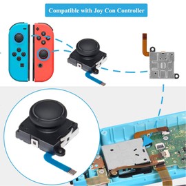 Joycon Joystick Replacement 6 Pack, Replacement Joystick Analog Thumb Stick for Switch Joy-Con Controller & Switch Lite, Left/Right Analog Joystick with Lock Buckles, Thumbstick Grips & Screws