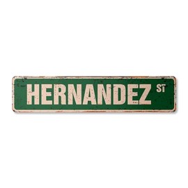 HERNANDEZ Vintage Plastic Street Sign Childrens Name Room Sign | Indoor/Outdoor | 24" Wide