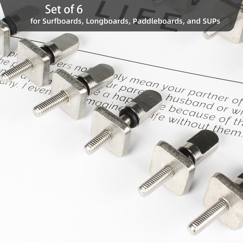 Surfing Accessories Set of 6 – Stainless Steel Fin Screws