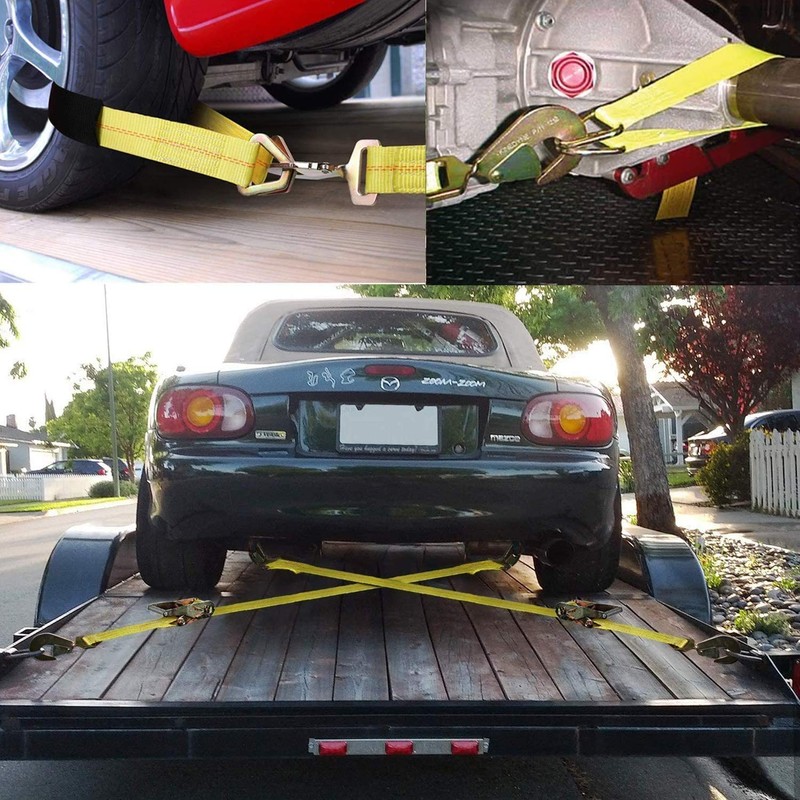 Autofonder 4 Pack 2” Heavy Duty Car Ratchet Tie Down