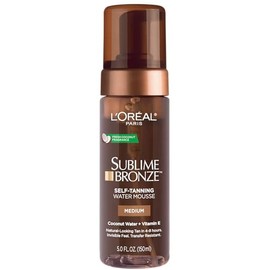 L'Oreal Paris Skincare Sublime - Mousse de agua hidratante de bronce, secado rápido, autobronceador sin rayas para bronceado de aspecto natural, 5 onzas líquidas