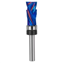 SpeTool Coated 1/4 Flush Trim Router Bit with Top Bearing, 1/2" Dia Flush Cut Router Bit for Woodworking Trimming