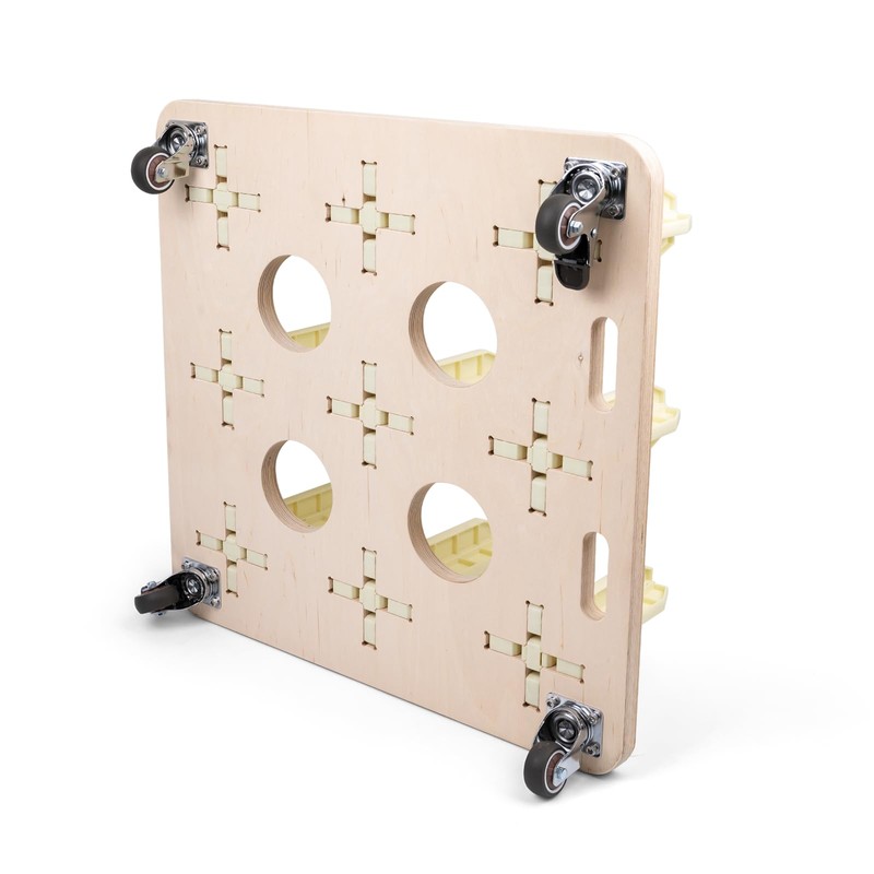 FOSHIO Wooden Vinyl Roll Holder with Caster Wheels, Vinyl Rack