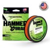 KastKing Hammer Braid Fishing Line, Orange, 4 Strand, 15LB, 300Yds