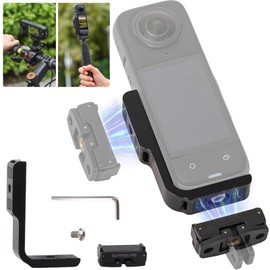 Honbobo Metal Magnetic Holder Accessory for Insta360 X4, Horizontal and Vertical L-shaped Frame Cage Holder + Magnetic Quick Release Bracket