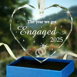 Engagement Gifts for Couples Engaged Ornament 2025 - Our First Christmas Ornament Bride to Be - Engagement Party Decorations, Newly Women Fiance Present (Engaged)