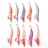 10Pcs Hard Bait Squid Jig Fishing Lure Octopus Wooden Shrimp