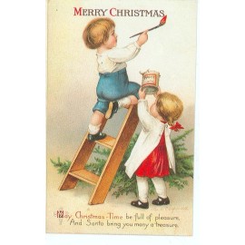 CHRISTMAS GREETING ELLEN CLAPSADDLE THE BUSY PAINTER REPRODUCTION (X-84)