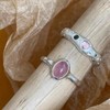 Elegant Silver Ring with Pink Gemstone Women's 925 Sterling Silver