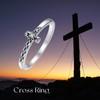 Cross Ring Sterling Silver Sideways Filigree Cross Ring Faith Inspirational