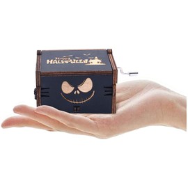 PeaMirmy Hand Crank Music Box The Christmas Carved Wooden Music Box Painted Musical Gifts for Fans (G)