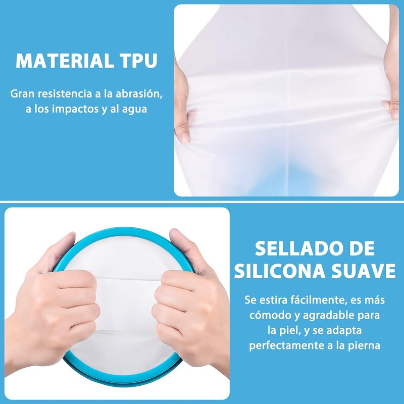 Cubierta Impermeable para Pierna Adulto para Ducha y Baño Reutilizable