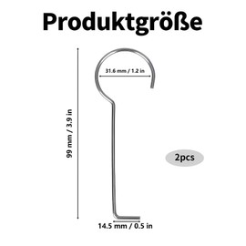 Alriedy Pack of 2 Shower Drain Lifting Hooks, Stainless Steel, Floor Drain Hooks, Drain Grille Puller, Drain Key, Lifting Hook for Kitchen, Bathroom, Shower Drain and Floor Drain Grille