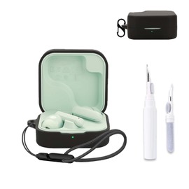 for CMF Buds 2 Case Cover,NOUKAJU Earphone Protective Cover(with Carabiner + Lanyard + Cleaning Pen) Drop-Proof,Shock-Proof,Dust-Proof,Case for Nothing CMF Buds 2(Black)