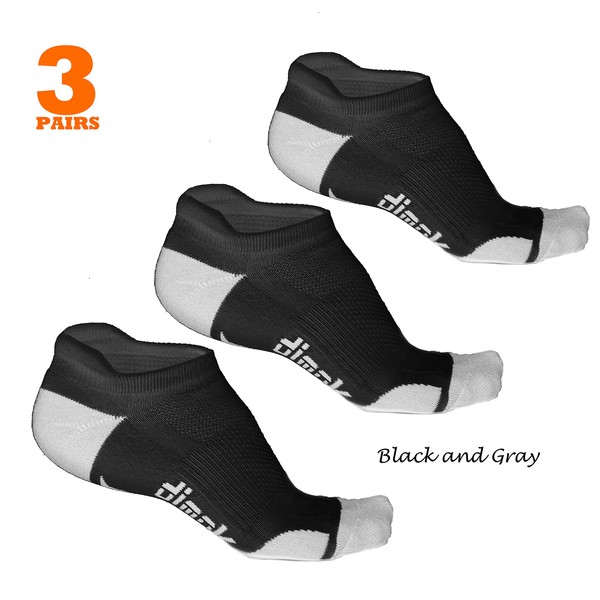 Athletic Running Socks - No Show Wicking Blister Resistant Long Distance Sport Socks for Men and Women (Black, Medium)