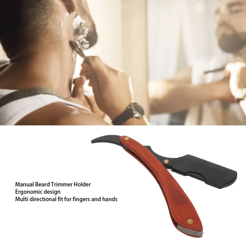 Manual Beard Trimmer Holder Ergonomic Alloy Vintage Lightweight Foldable Beard