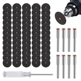 Cutting Discs for Dremel, 60 Pieces Mini Metal Cutting Discs with 8 Pieces 3 mm Mandrel, Rotary Tool Accessories Cutting Wheels, for Dremel Rotary Tool