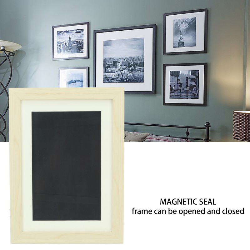 Kids Art Frame Composite Wood Front Opening Changeable Magnetic Picture
