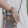 FANCY SHINY Leopard Leather Wrap Bracelet Stackable Boho Tube Beaded