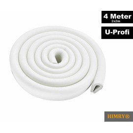 HIMRY® 4 Metre U-Shaped Glass Table Edge Protection, Table Furniture Edges Sponge Cushion Shock Protection, Baby Safety Table Desk Anti-Collision Strips (2 x 2 m) Off White KXD7003 Off-White