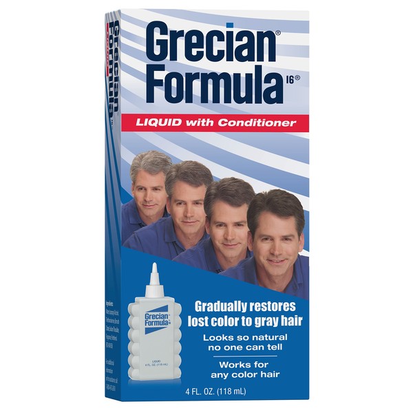 Grecian Formula Hair Color with Conditioner for Men, Liquid, 4 Ounce