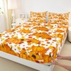 Fall Pumpkin Bed Sheets Queen Autumn Maple Leaves Bedding Set