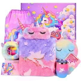 CUTEUP Unicorn Gifts Toys for Girls Age 4 5 6 7 8 9 10 Years Old Unicorn Birthday Gifts Ideas Blanket Gifts Baskets for Daughter, Kids, Teen, Unicorn Gifts Boxes As Christmas Thanksgiving Day Gifts